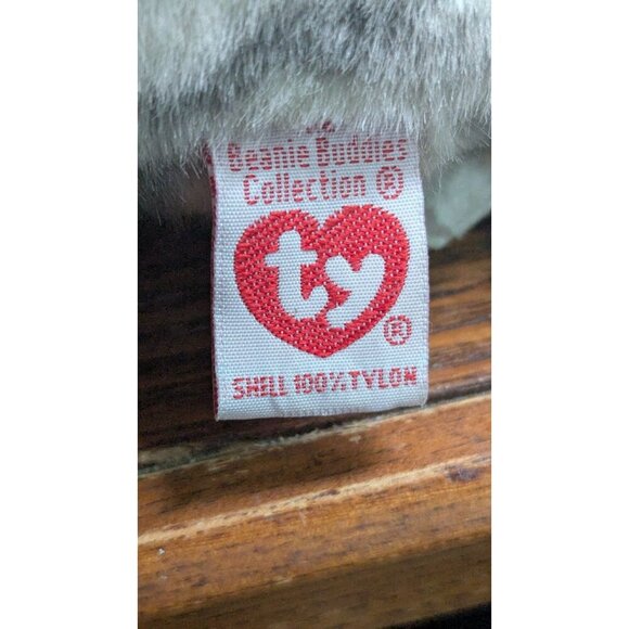 Ty Beanie Buddy SILVER the Cat Gray Striped Tabby Plush Stuffed Animal 1999 - Picture 9 of 9